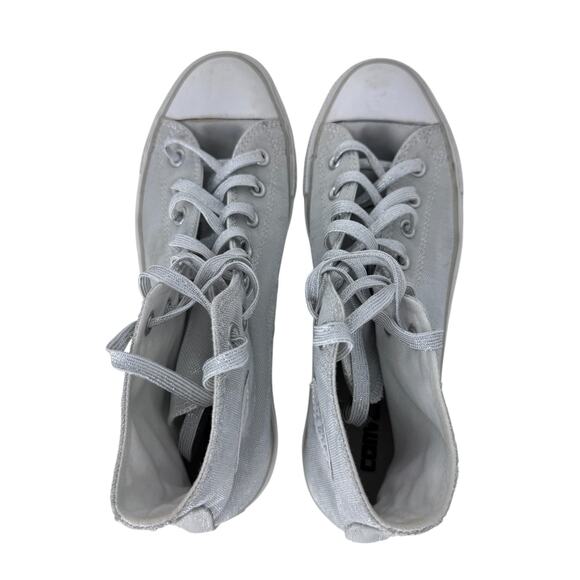 Converse Chuck Taylor All Star High Top Sneakers‎ Womens 10 Sparkle Silver Gray - Picture 6 of 11